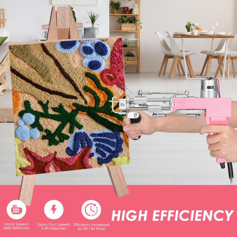 

Crafts Tufting Gun 2 In 1 Stun Gun Electric Carpet Tufting Gun Hand Gun Carpet Weaving Flocking Machines Paralizator Taser Gun Tools