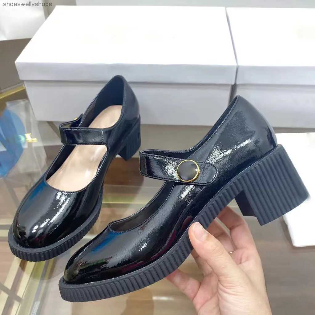 

Designer Sandals White Mary Jane Shoes French Chunky Heels Women Black Shiny Calfskin High Heel Ladylike Platform Single Shoe, Silver