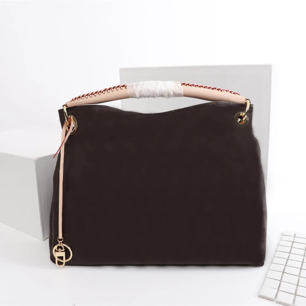 

7A Designer Bag Genuine Leather Presbyopia Gold Keychain Pendant Braided Handle Women Handbags, Brown