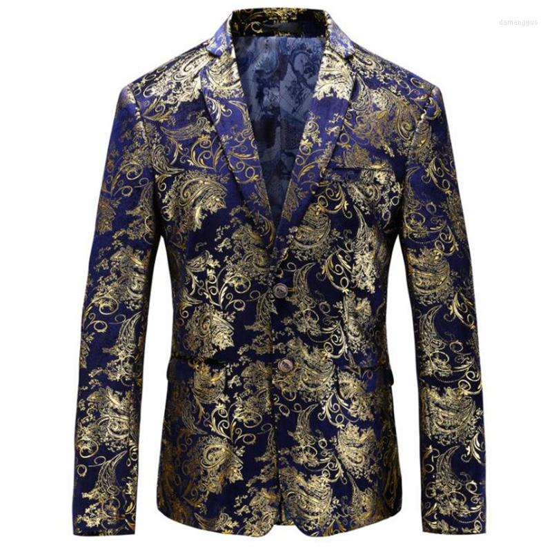 

Men's Suits Blazers Men's Dress Floral Suit Lapel Slim Chaquetas Boda Traje Novio De Hombre Trajes Modernos Fashion, Blue