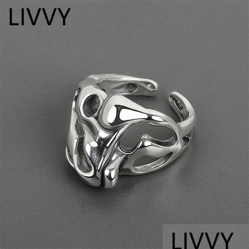 

Rings Livvy Sier Color Irregar Hollow Surface Bump Ring Female Trendy Jewelry Vintage Party Decoration 220728 Drop Delivery Dh8Dd