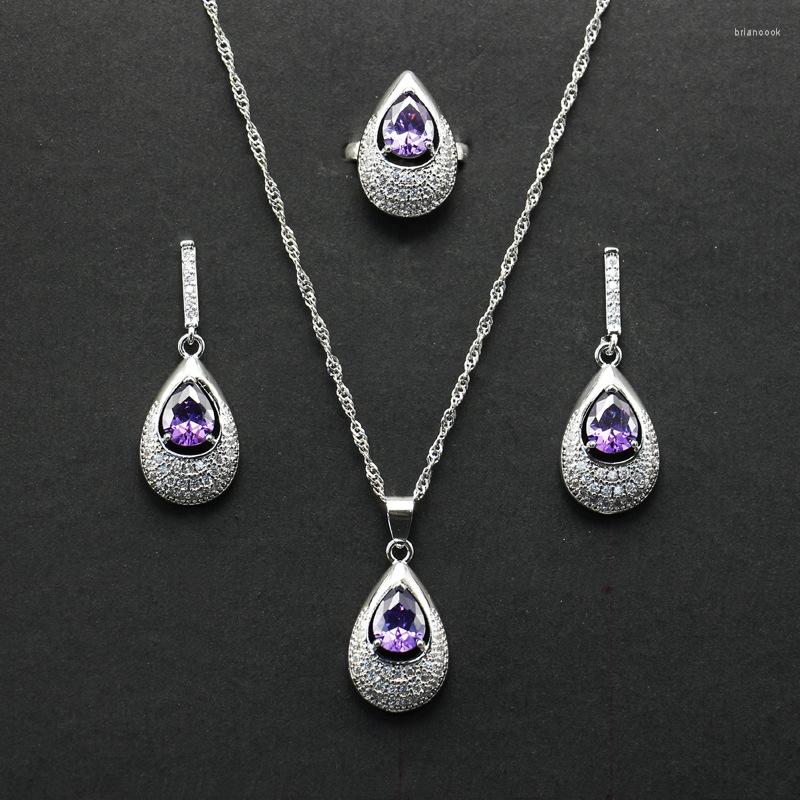 

Necklace Earrings Set Funmode 3pcs Earring Ring Small Pendientes For Women Conjuntos De Mujer Wholesale FS143, Picture shown
