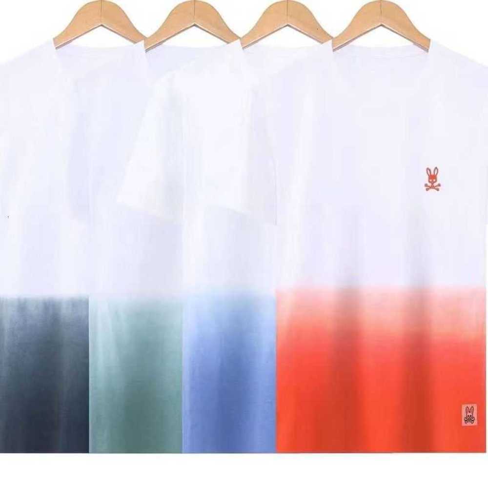 

Psycho Bunny 23 Summer New Fashion Brand Skeleton Rabbit Gradual Tie Dyed Cartoon Embroidery Short Sleeve T-shirt Men 0x9l, Malachite green