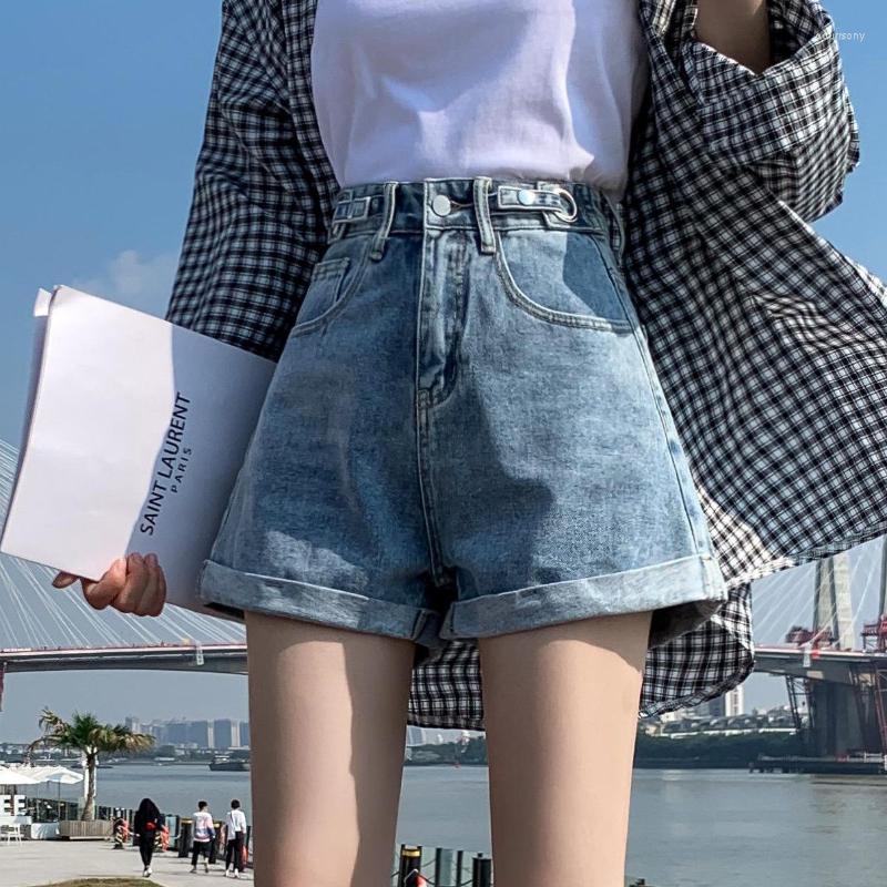 

Women's Shorts Denim Women Summer High Waisted Straight Leg Pants Korean Fashion Loose Harajuku A-line Wide, Black