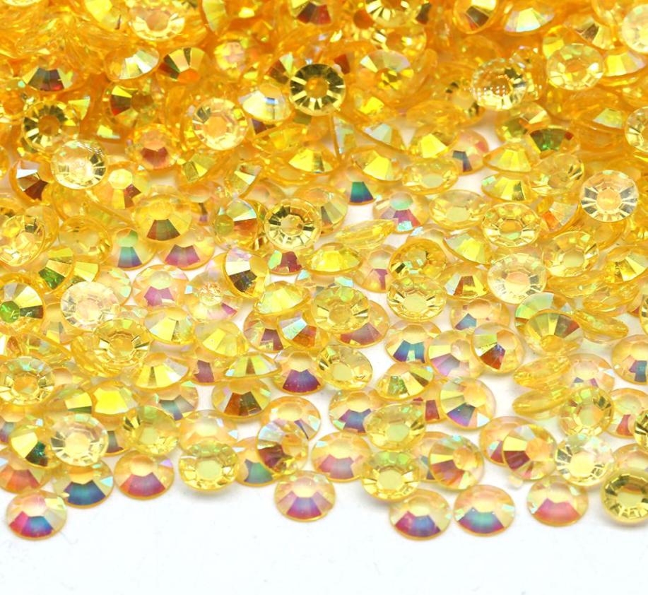 

XULIN Transparent Bottom Topaz Ab 3Mm Flat Back Resin Stone Round Flatback Resin Rhinestones Gems1759686