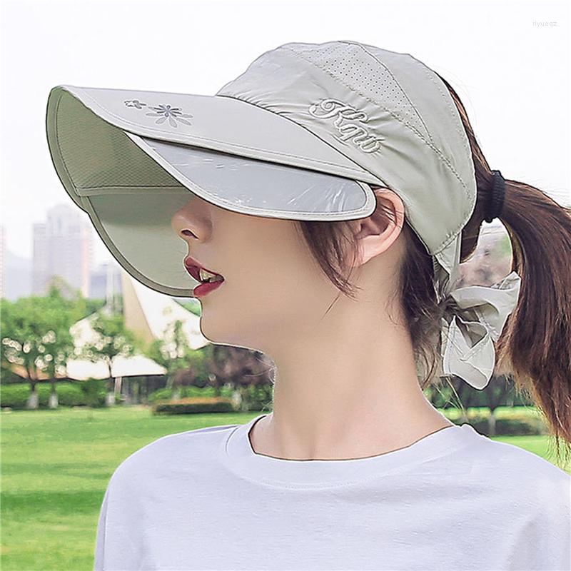 

Wide Brim Hats Outdoor Sun For Women UV Protection Visor Baseball Cap Summer Beach Hat Cycling Fishing Shade Caps With Elastic Back, Gray