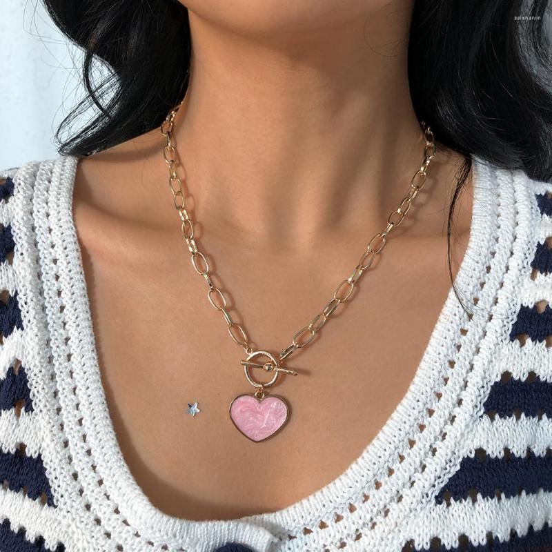 

Chains Lalynnly Halloween Temperament Dripping Oil Heart-Shaped Pendant Necklace For Women Girls Holiday Gift Jewelry Wholesale N9397