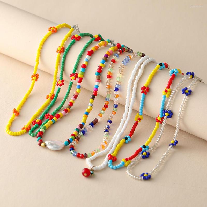 

Pendant Necklaces Bohemian Small Beaded Choker For Women Fashion Colorful Short Bead Charm Necklace 2023 Handmade Jewelry