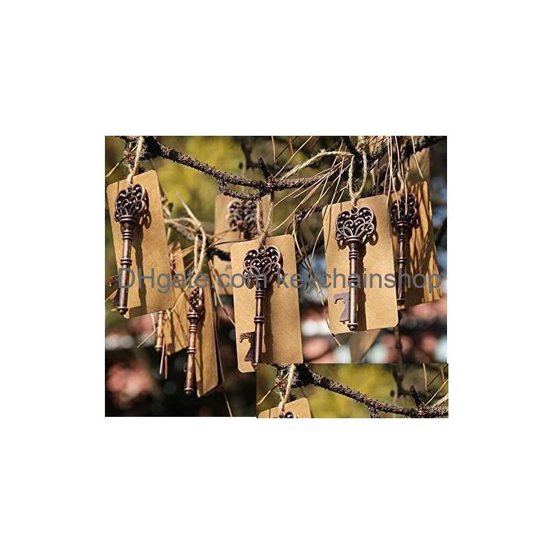

Key Rings Creative Uk Bottle Opener Bronze Retro Flower 7.8X2.8Cm With Rope And Card Drop Delivery Jewelry Dhuwc