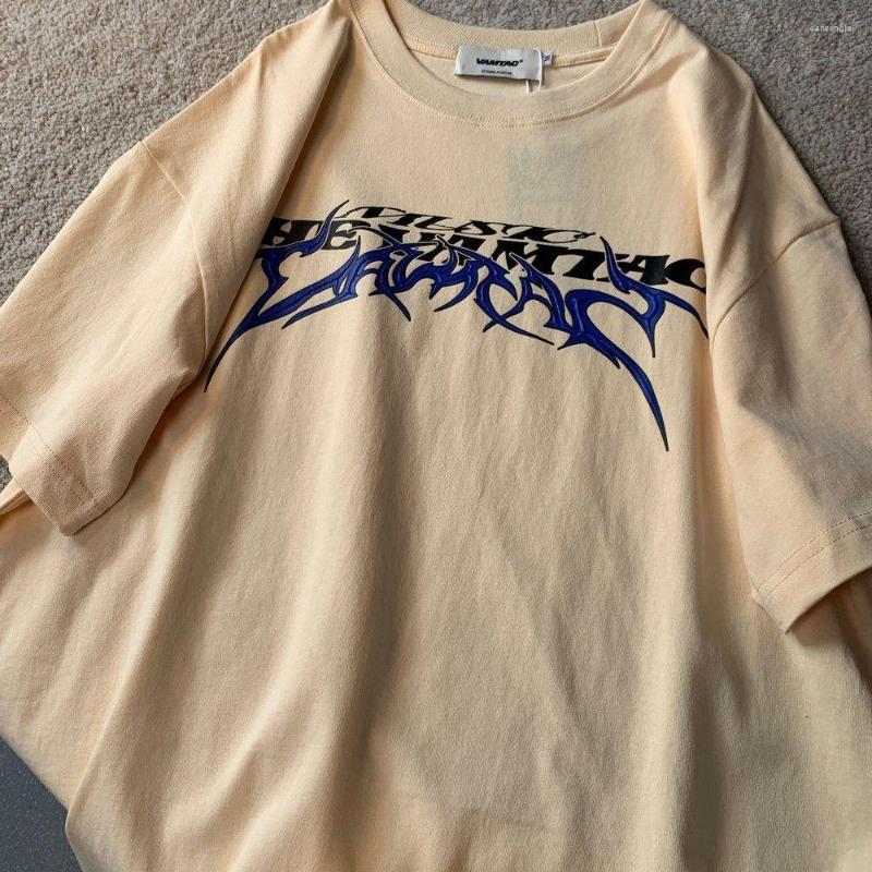 

Men' T Shirts American Vintage Letter Print Graphic T-shirt Men And Women Summer Relaxed Casual Couple Hip Hop Short Sleeve Top Y2k, Black