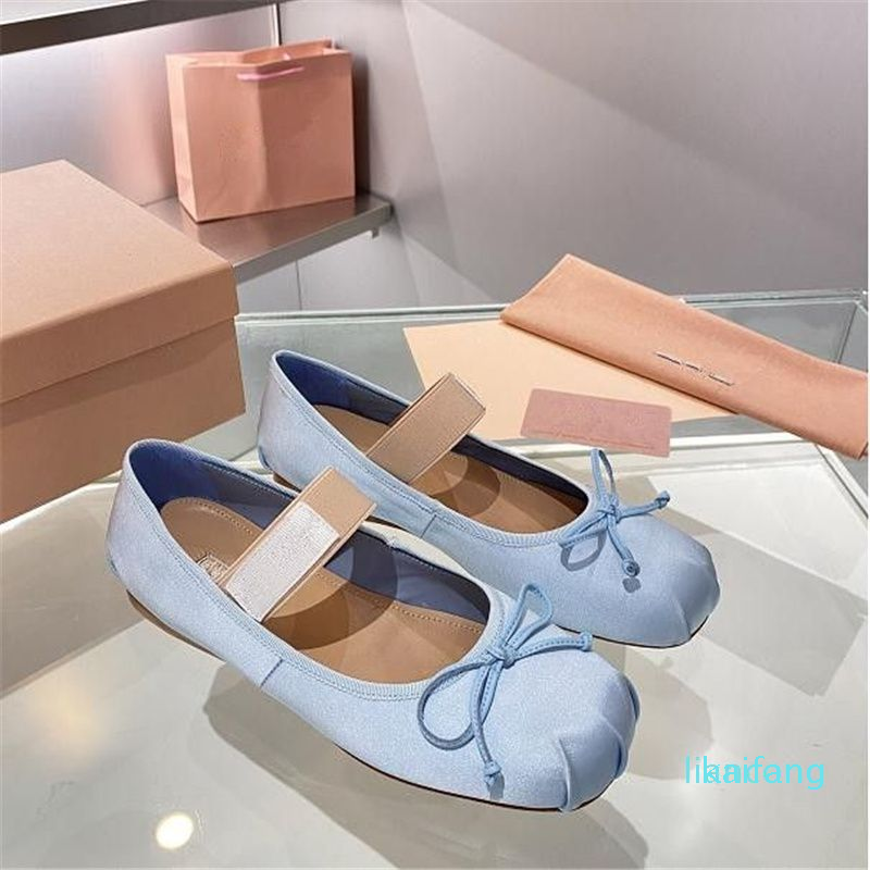 

2023 ballet shoes women satin bow comfort and leisure loafer flat Dance shoe