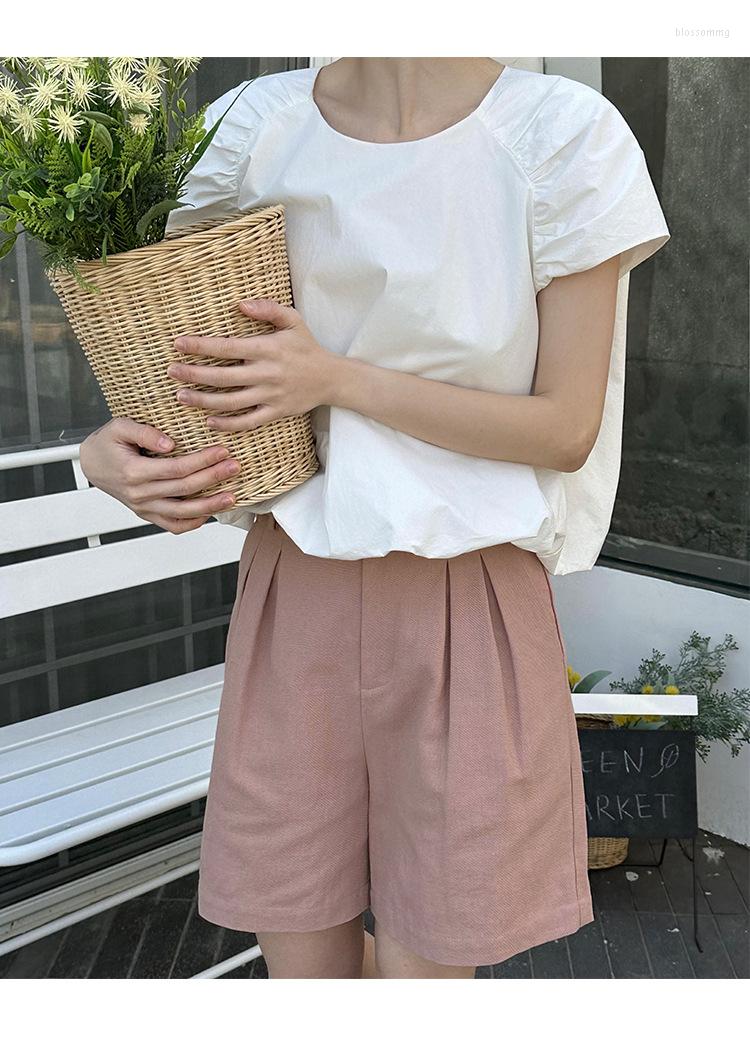 

Women' Shorts Summer Women' Casual Solid Color High Waisted, Beige