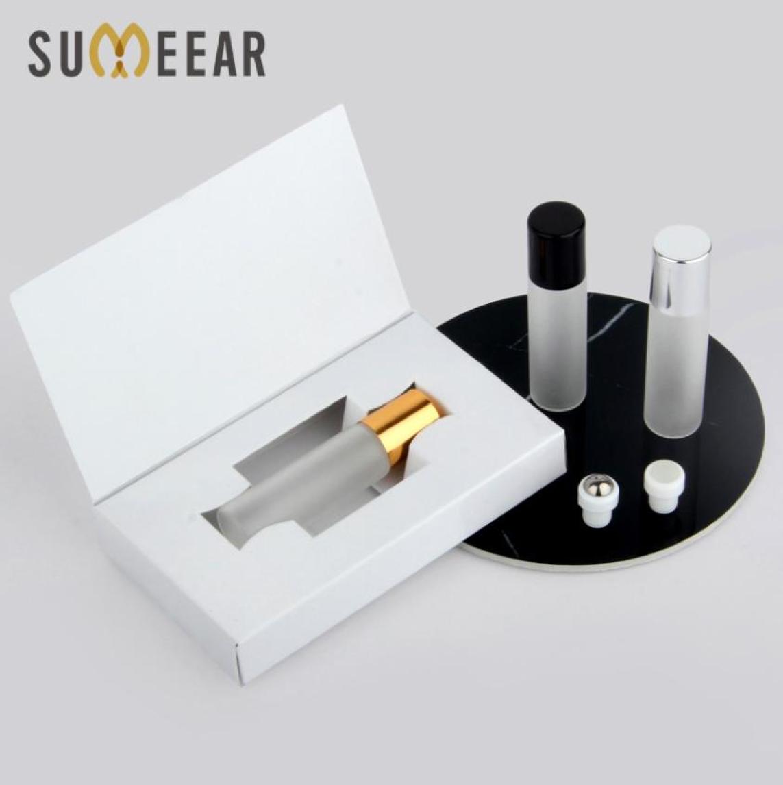 

50Pcslot 5ml Mini Perfume Bottle Packing box Frosted Glass Roll On Essential Oil Vial Empty Sample6098163