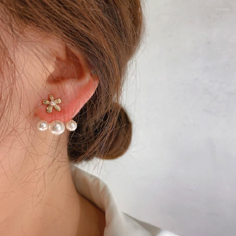 

Dangle Earrings DAVINI Korean Star Studs Imitation Pearls Flower For Women Elegant Jewelry Handmade MG31
