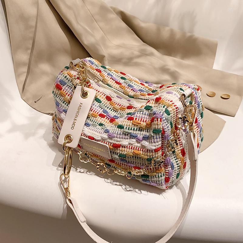 

Evening Bags Women's Bag 2023 Summer All-match Knitted Crossbody One-shoulder Underarm, Beige