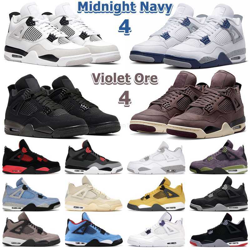 

Midnight Navy 4 Basketball Shoes Men Women 4s Violet Ore Military Black Cat Red Thunder University Blue Sail Taupe Haze Canvas Mens Trainers Sports Sneakers