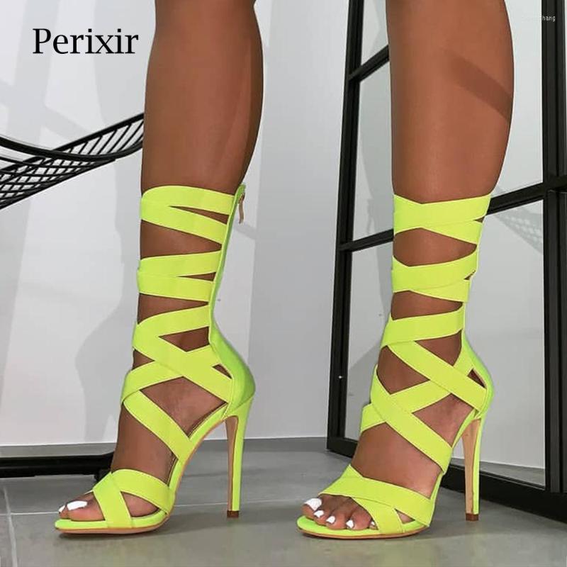 

Dress Shoes Perixir Summer Gladiator Women Sandals Super High Heel Open Toe Thick 11cm Fashion Sexy Heels, Black