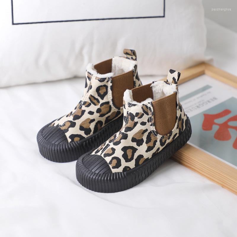 

Athletic Shoes Children's Canvas Autumn And Winter Models Plus Cotton Boys Girls Biscuit, Black with velvet