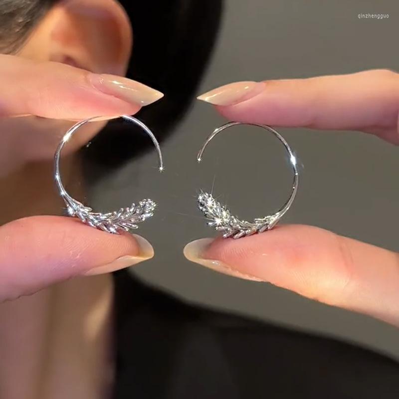 

Hoop Earrings Punk Gold Silver Color Ear Of Wheat Metal Earring For Women Korean Round Geometric Hook Party Jewelry Wholesale