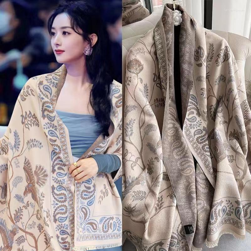 

Scarves Luxury Warm Winter Scarf Houndstooth Design Print Women Cashmere Pashmina Shawl Lady Wrap Knitted Female Foulard Blanket