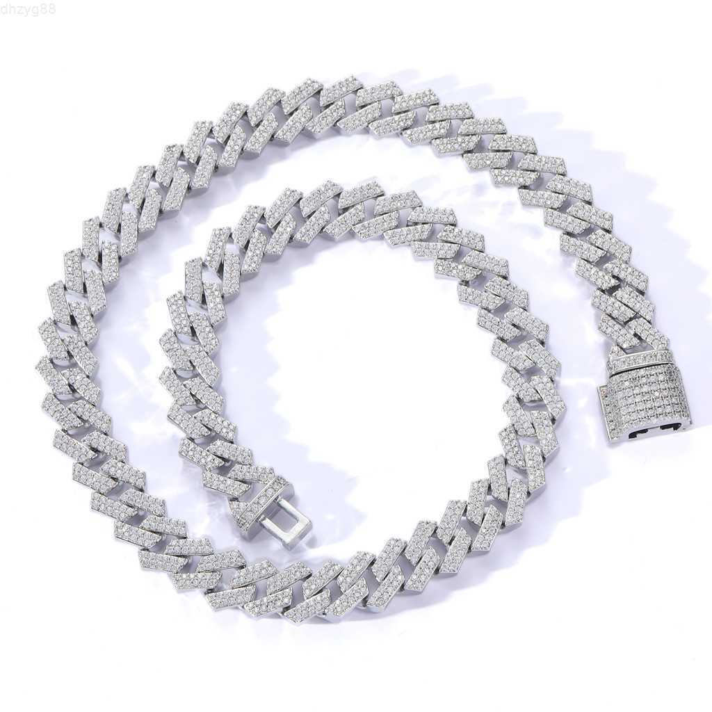 

Flawless d Vvs Moissanite Cuban Link Chain 12mm Iced Cuban Chain 925 Silver
