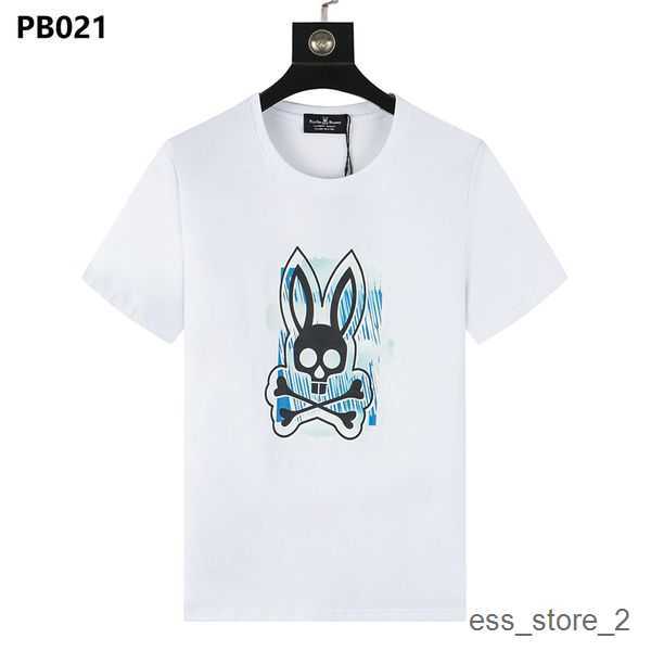 

Psycho Bunny Spring Summer Men t Shirt Skeleton Rabbit Print Free Transportation Fashion Street Tide Brand Tee 6 CFTX