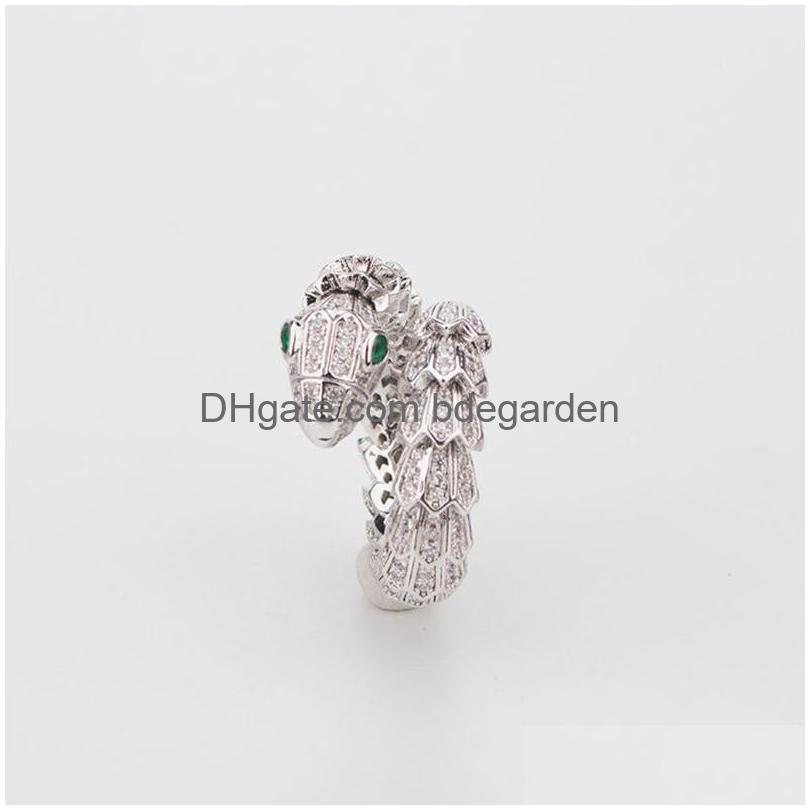

Band Rings Gold Snake Ring Adjustable Opening Winding Sier Color Zirconia Fashion For Women Banquet Party Jewelry Gift Drop D Dhluo