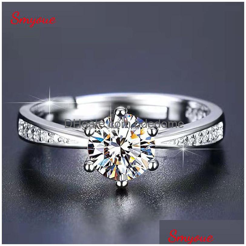 

Rings Smyoue Real 3 Carat Ring For Women Sterling Sier Round Brilliant Diamond Solitaire Engagement Gift 230330 Drop Deliver Dhrxq