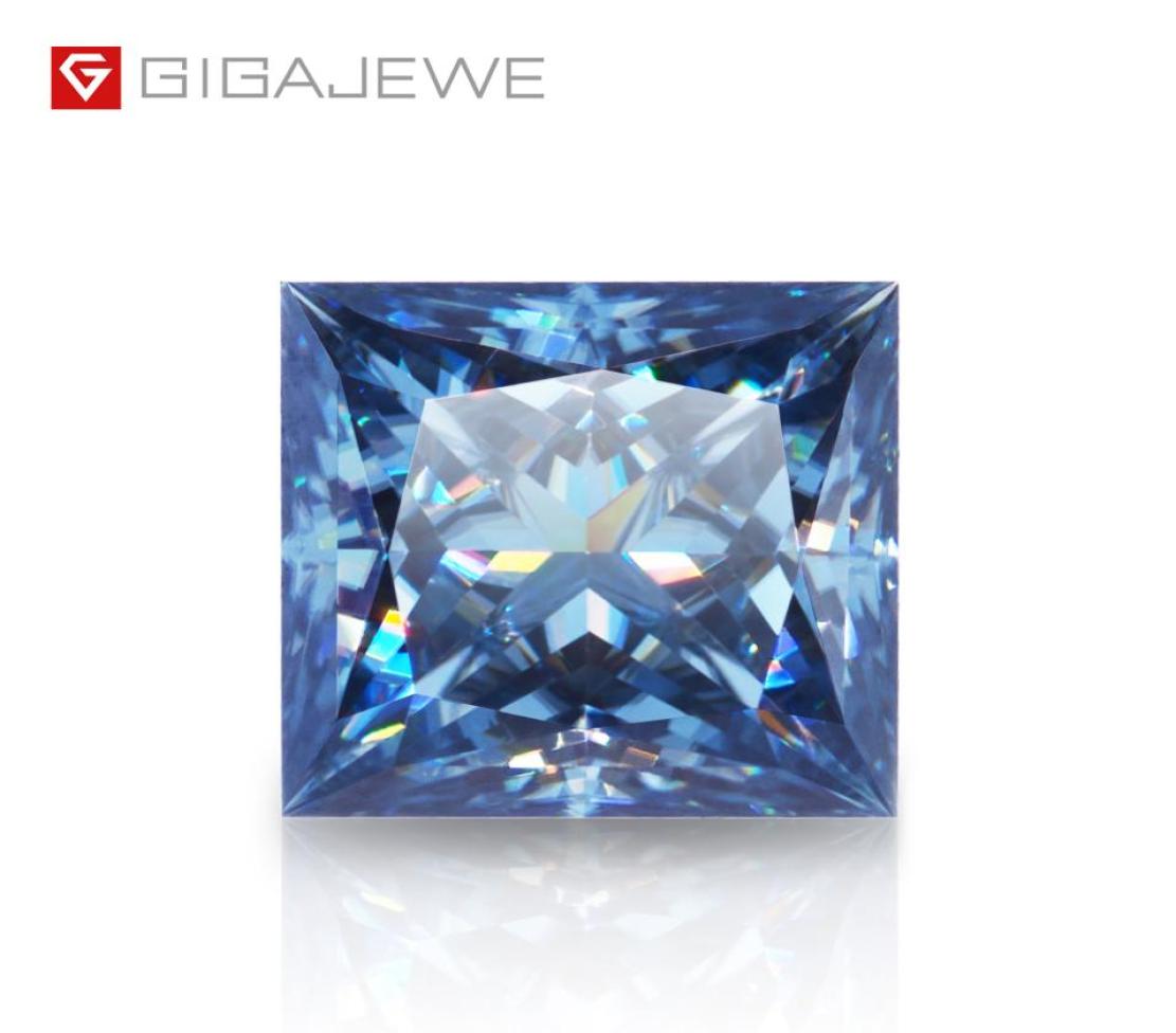 

GIGAJEWE Princess cut Blue Color 565mm Moissanite Loose Diamond Synthetic Beads For Jewelry Making6940826