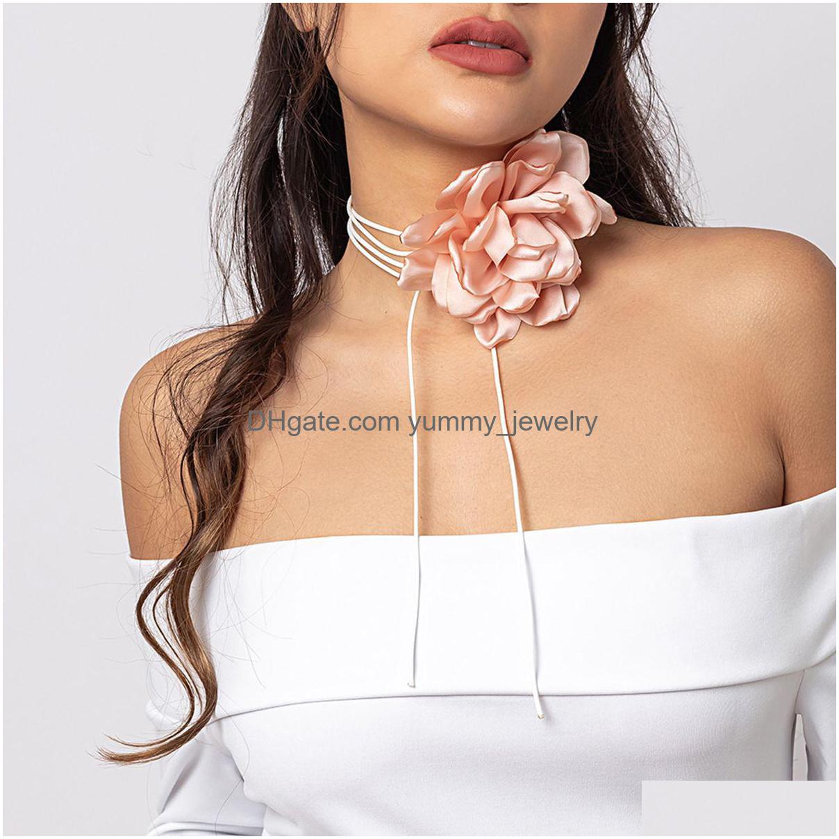 

Other Womens Rose Flower Choker Necklace Different Colour A Timeless Classic Handmade Floral Drop Delivery Jewelry Necklaces Pendants Dhgfi