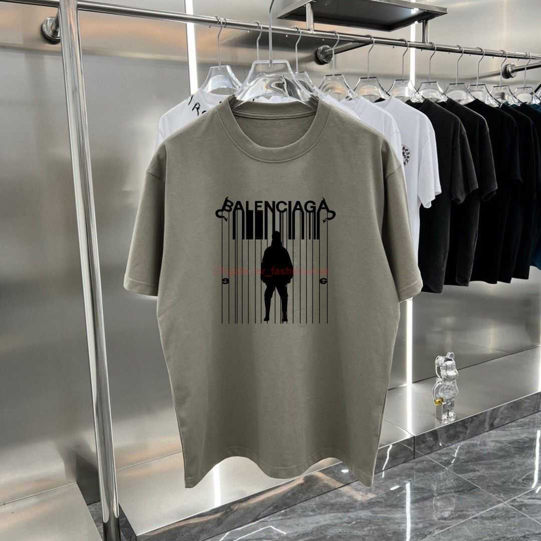 

Designer Fashion Clothing French Paris BB Luxury TShirt Tees Paris Spring Summer New Musical Notation Printing Fashion Mens Short Sleeve Loose Casual Mens Womens Ne, White
