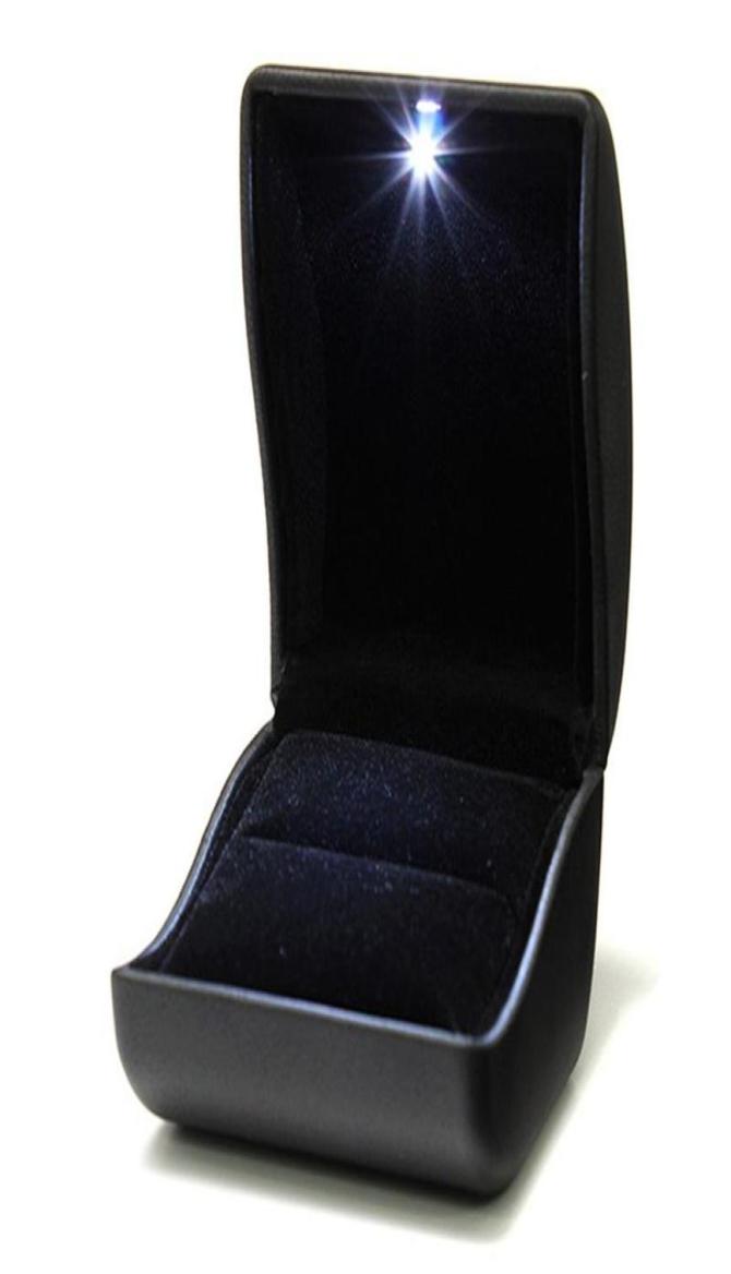 

Jewelry Pouches Bags Jewel Ring Box Gift Wedding Engagement Black With LED Light5222503