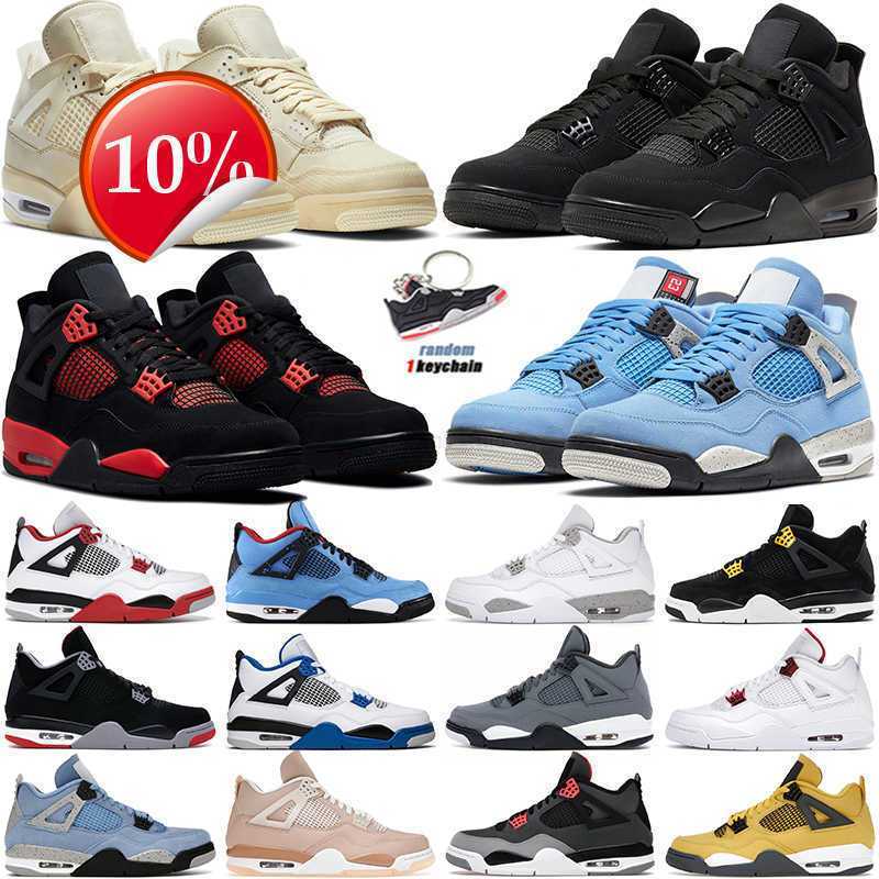 

2023 top ogShoes Basketball Outdoor Sports Sneakers Military Black Cat Red Thunder University Blue White Cement Pure Money 2022 Jumpman 4 4S Og Mens