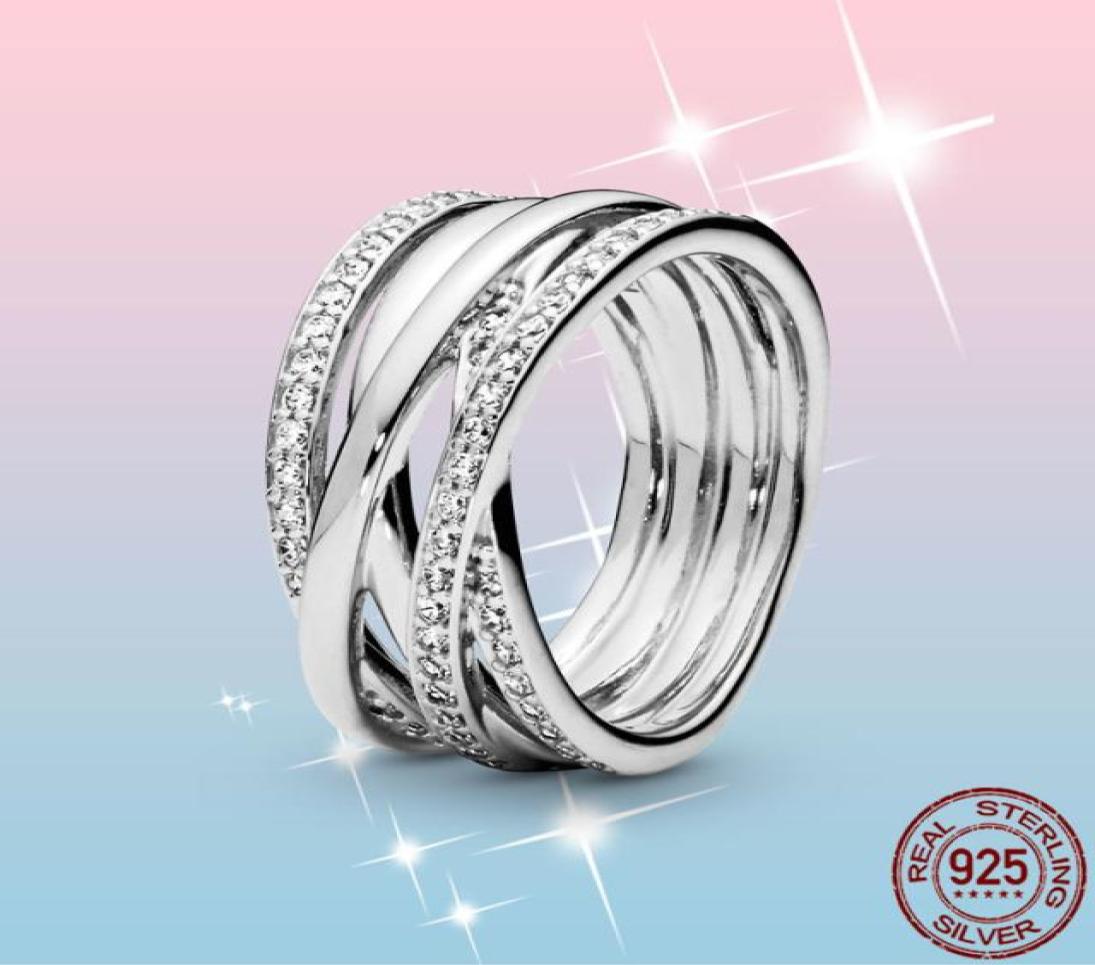 

Trendy Rings 925 Sterling Silver Sparkling Polished Lines Ring Wedding Engagement Righs for Women Sliver1466649