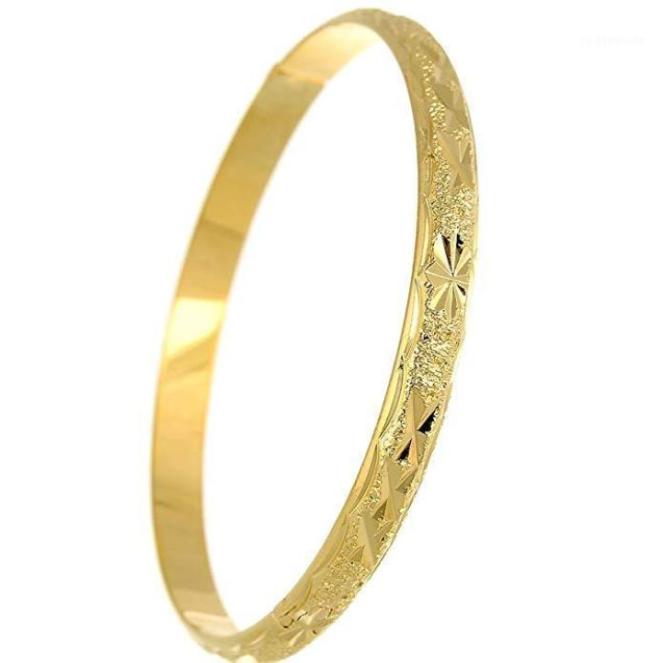 

Bangle Handcarved Star Pattern Openable Yellow Gold Filled Solid Womens Bracelet Diameter 65mm256 In15877561