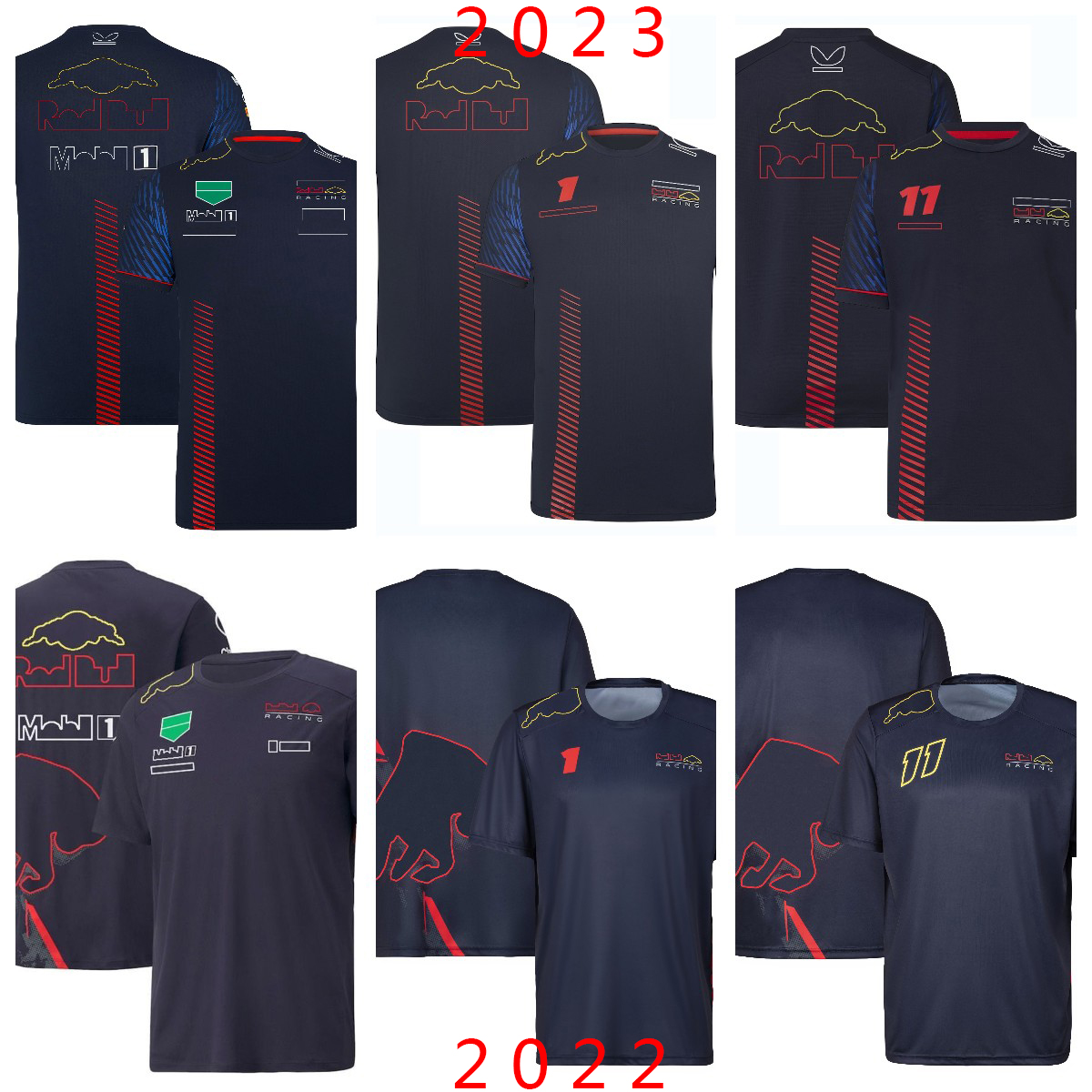 

2023 New F1 Team uniform plus-size round neck racing suit men's and women's sports casual T-shirt 2022 short-sleeved fan shirt
