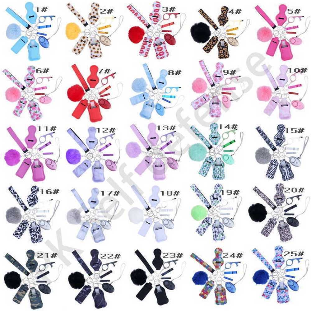

Self Defense Keychain Set For Women 2023 Factory Multi Colors Alarm Pompom Wristlet Suit