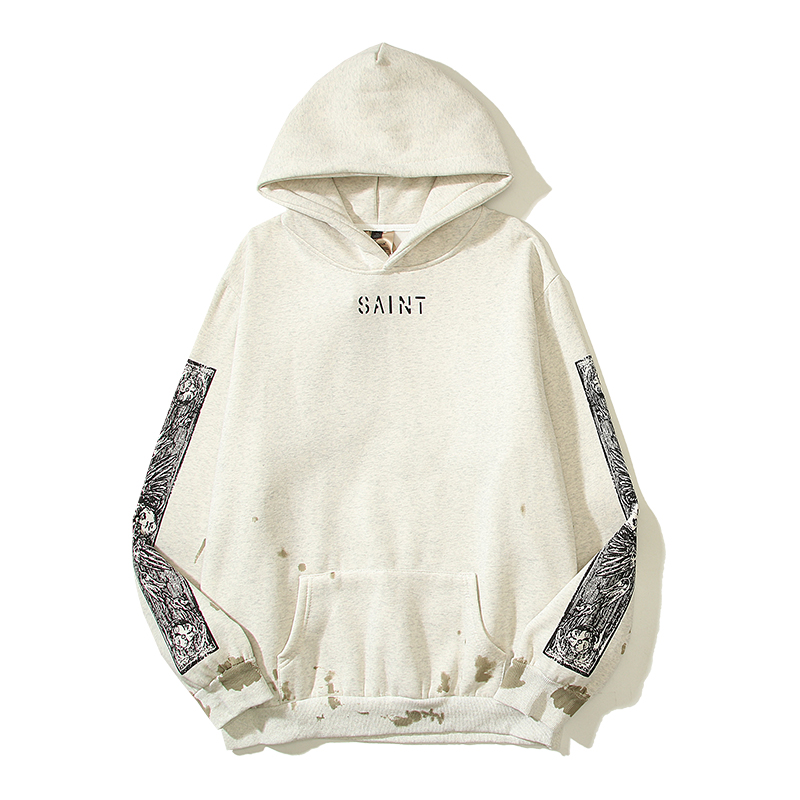 

Graffiti Letter Prirnt Fleece Hooded Pullover Hoodie Oversize Casual Sweatshirts for Men