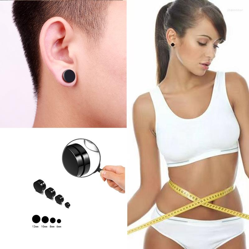 

Stud Earrings Fashion Punk Round Healthy Magnet Magnetic Lose Weight Black Color Ear No Hole Earring For Men Women