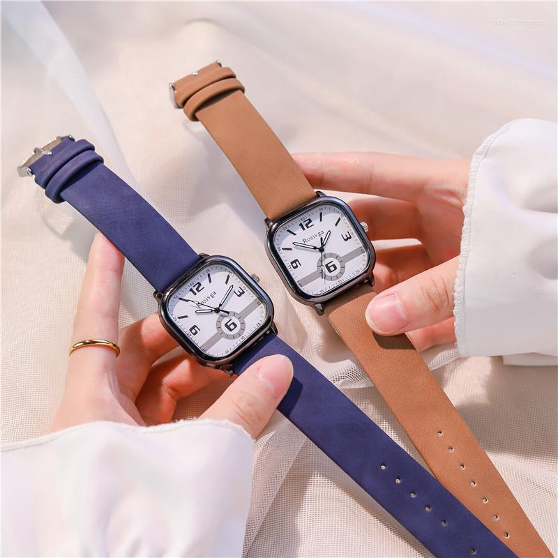 

Wristwatches Fashion Square Dial Versatile Quartz Wristwatch 2023 Brand Sport WatchWomen's Leather Belt Gifts Clock, Bkwh