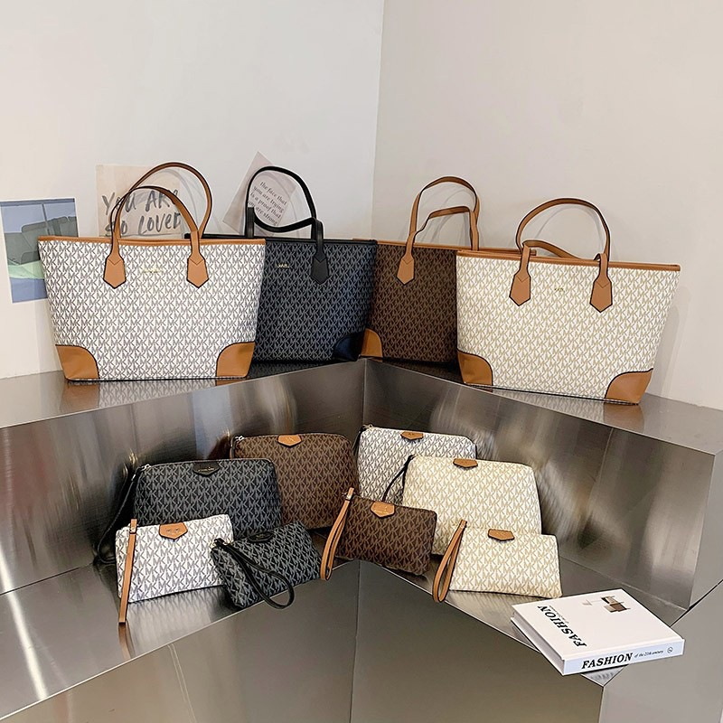 

Fashion 3 Pcs Set Handbag Trend Simple Single Shoulder Diagonal Bag Large Capacity Three Piece Female Tote Bag, Black