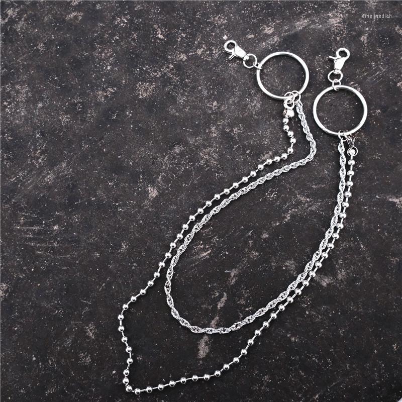 

Keychains Men's Waist Key Chain Metal Vintage Hip Hop Gothic Punk Skeleton Pants Trousers Jean Biker Wallet Ring BL95