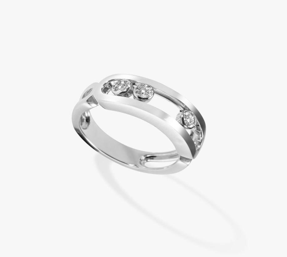 

Solitaire Ring Three diamond rings that can be turned S925 sterling silver with 14K gold plated High quality craftsmanship MOVE se8169307