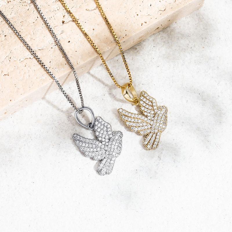 

Lockets Sterling Silver Bling Out Swallow Bird Pendants Necklaces For Women Men Charm Jewelry Gift Drop LocketsLockets