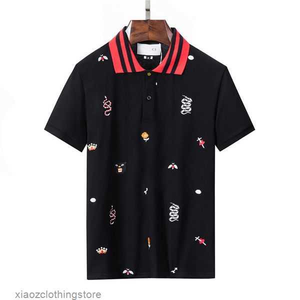 

shirt t designer stripe polo shirts snake polos bee floral embroidery mens High street fashion horse polo T-shirt GGity size -XXXL VK3W, Black