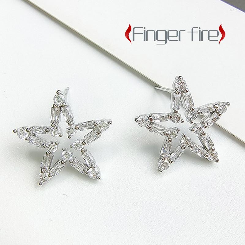 

Stud Earrings Simple Silver Plated Pentagram Female Anniversary Gift Beach Party Jewelry Quality Working Noble