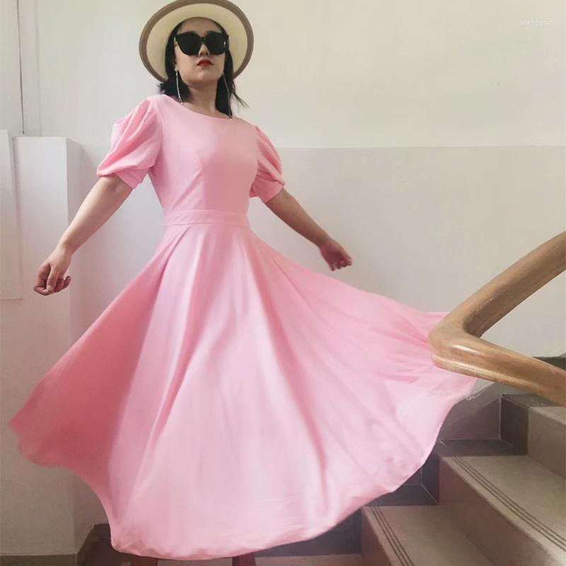 

Party Dresses Women For Aumtum Solid Color Elegant O-neck Sweet Temperament Robe, White