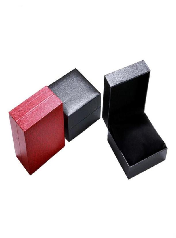 

Jewelry Pouches Bags 1010cm Red Black Leather Paper With Pillow Watch Chain Storage Box Display Collection Bracelet Bangle Holde7617099