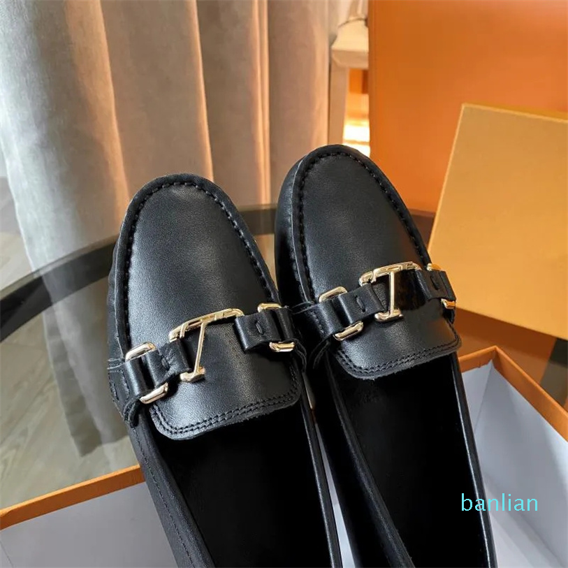 

Fashion peas shoes leather casual breathable women Metal snap wedding classic womens Eur 35-41, 25