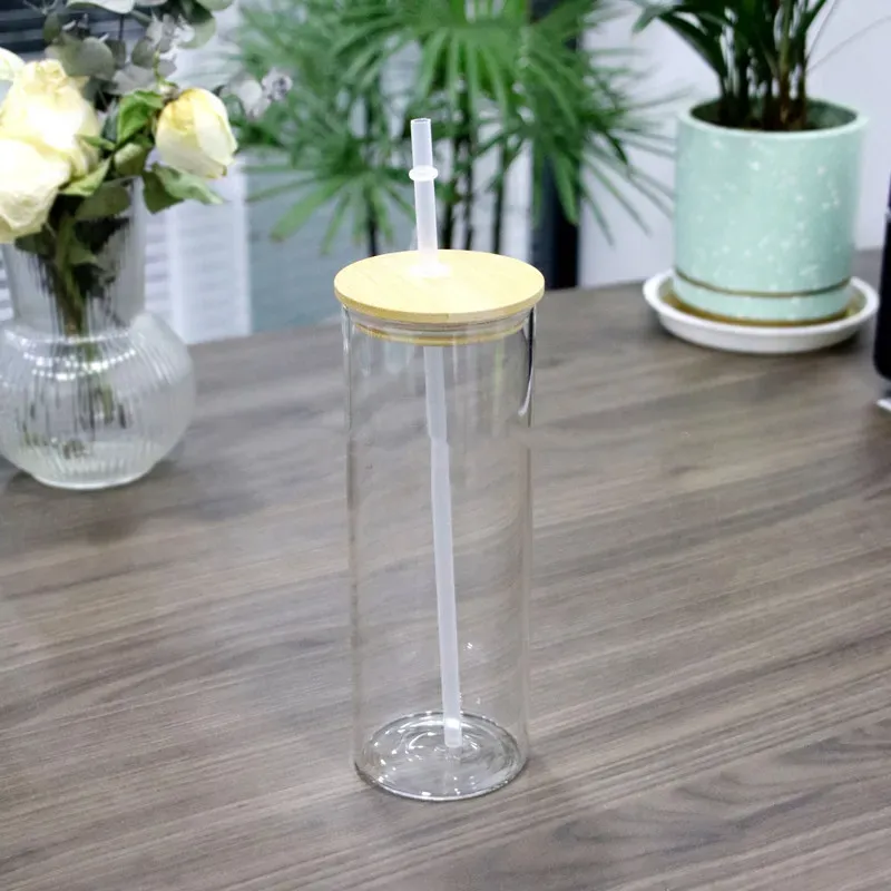 25oz Sublimation Tumblers Creative Glass Cups Ice Drink Coke Cups Can Milk Juice Blanks Drinking Minimalist Coffee Mugs With Straw and Bamboo Lids Ocean Ship 0510